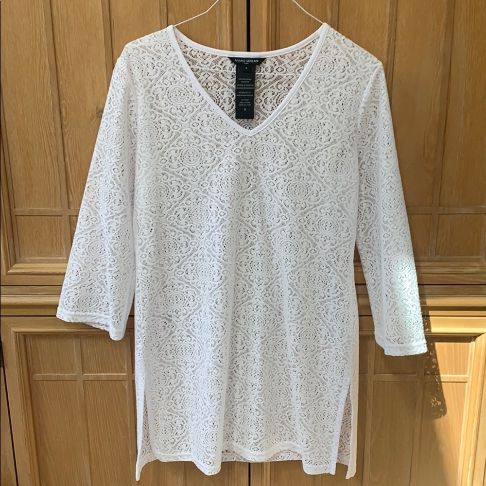 White Lace Beach Coverup Sz S (Mario Serrani)